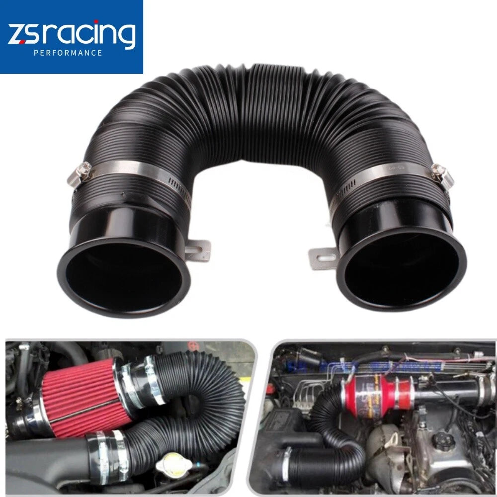 3" Flexible Cold Air Intake Hose Filter Pipe Kit for Universal Fit