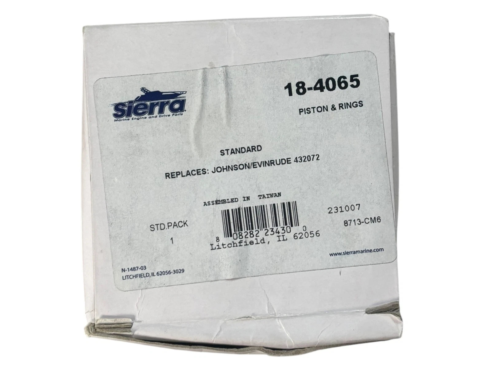 Piston Kit for Sierra 18-4065, Replaces Johnson/Evinrude 432072