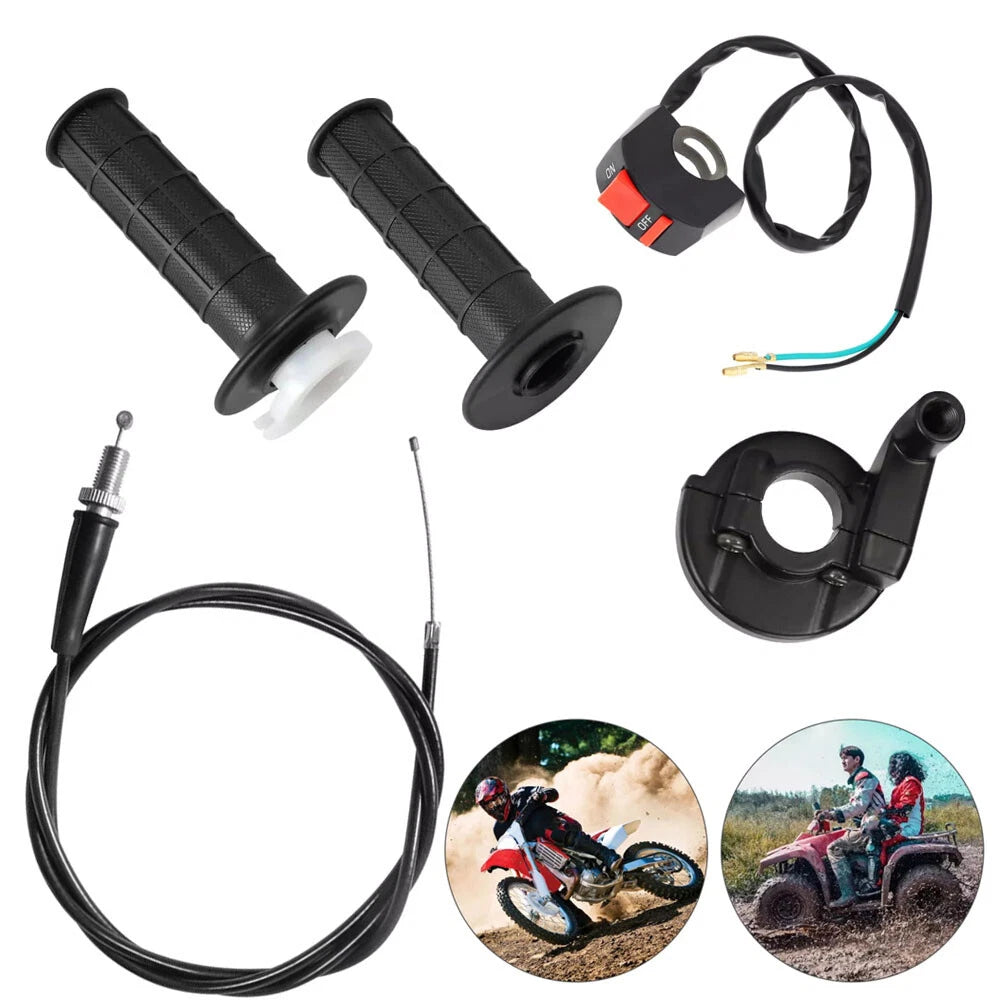 Twist Throttle Accelerator Handle Grip Cable Set for ATV (50cc–250cc)