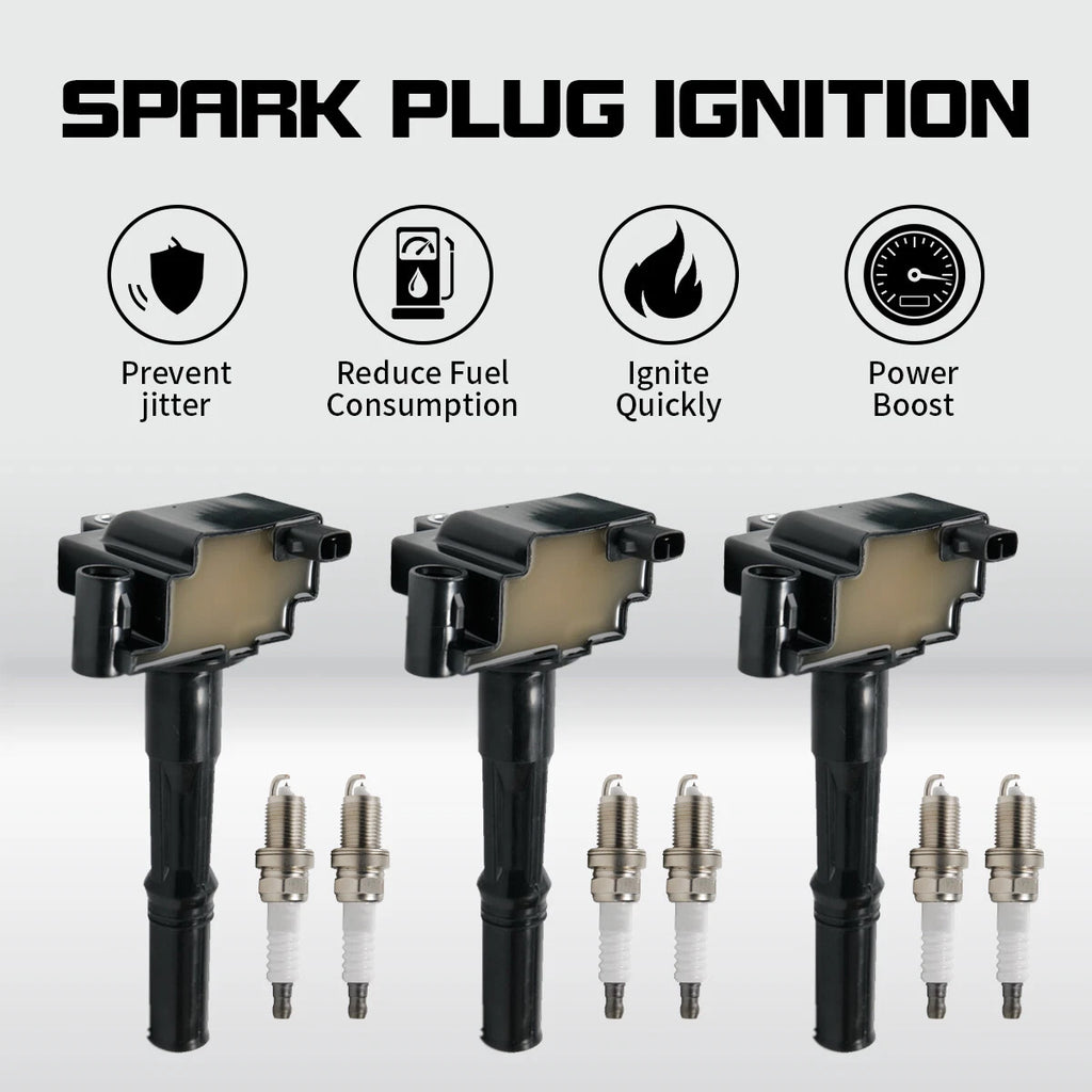 3X Ignition Coil & 6X Spark Plug for Toyota Tacoma Tundra 4Runner (1995–2004) UF156