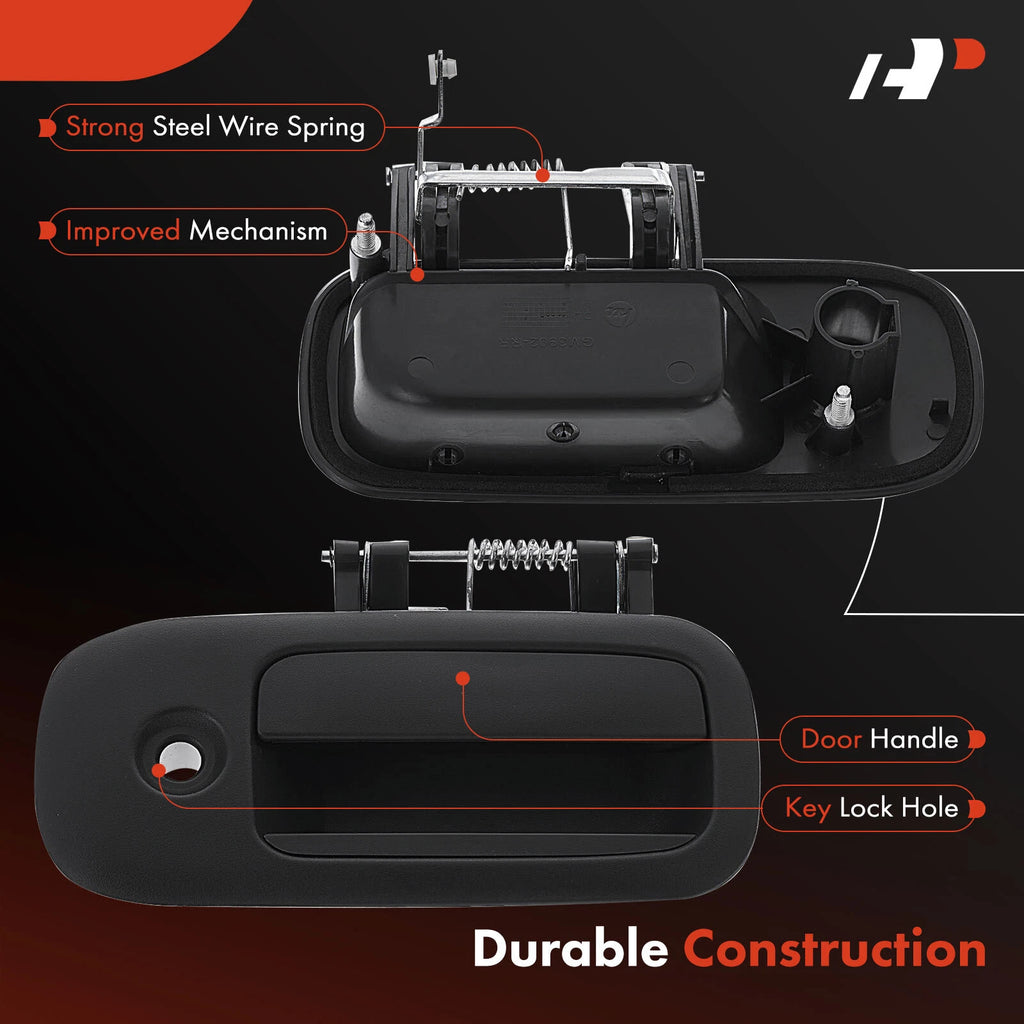 Right Black Exterior Door Handle with Key Hole for Chevy GMC