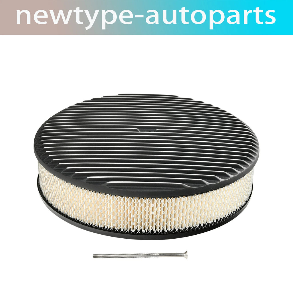 14" Oval Finned Aluminum Air Cleaner Set for Chevy Ford Mopar