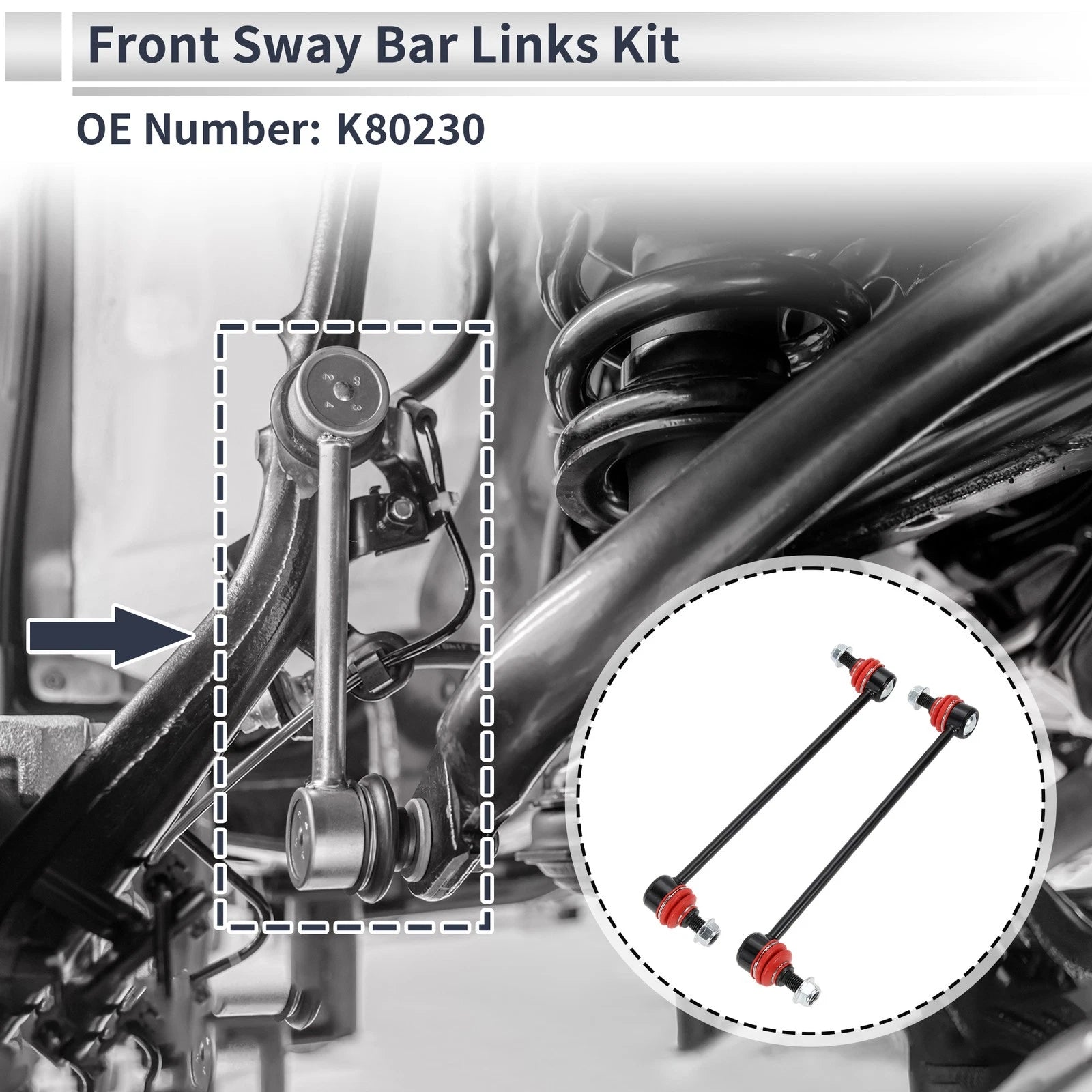Set of 2 Front Stabilizer Bar Links for Pontiac Vibe (2003–2010) No.K80230
