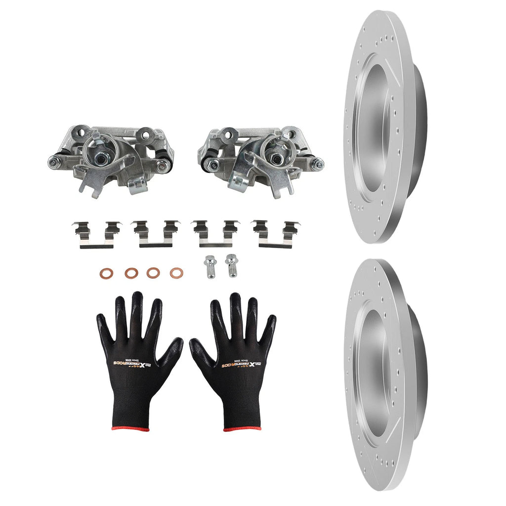 Rear Brake Rotors and Calipers for Chevrolet HHR (2008–2010) / Malibu (2004–2012) / Cobalt (2005–2008)