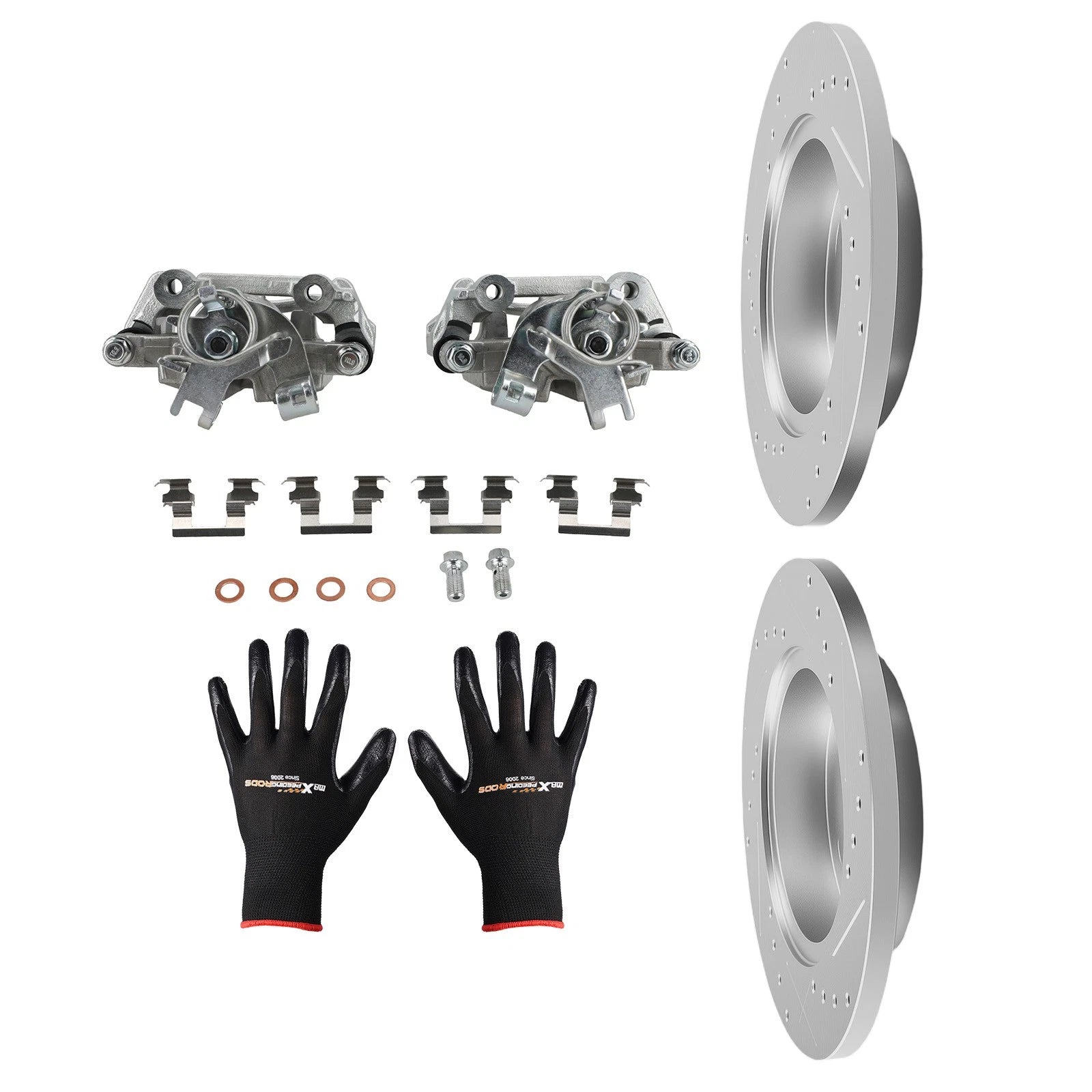 Rear Brake Rotors and Calipers for Chevrolet HHR (2008–2010) / Malibu (2004–2012) / Cobalt (2005–2008)