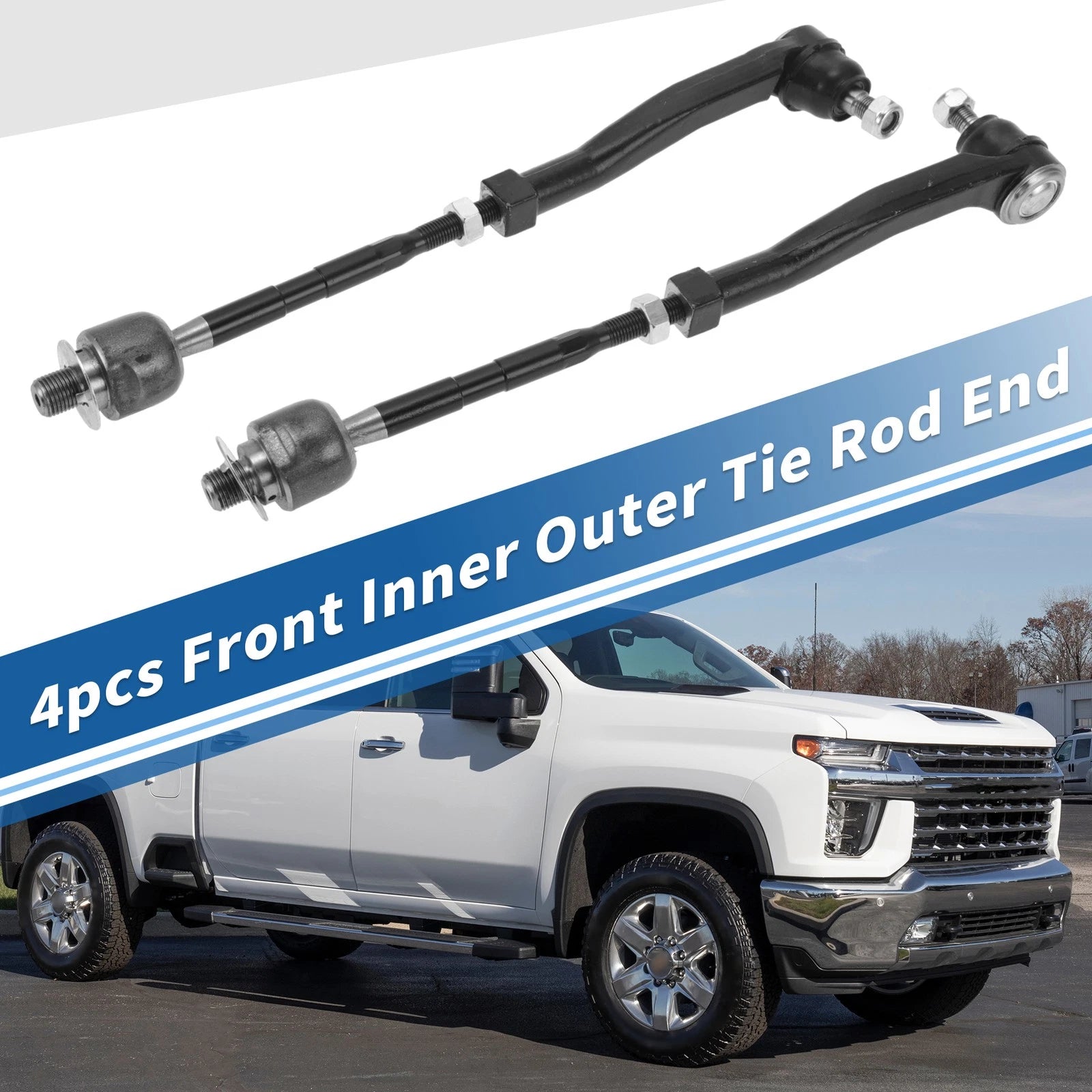 Set of 4 Front Inner Outer Tie Rod End Links for Suzuki Swift+ (2004–2009)