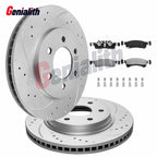 Set of 2 Front Drilled Rotors + Brake Pads for Ford Expedition (2003–2006)
