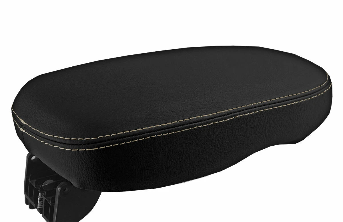 Armrest Cover for Kia Soul (2014–2019) Leather Beige Stitch