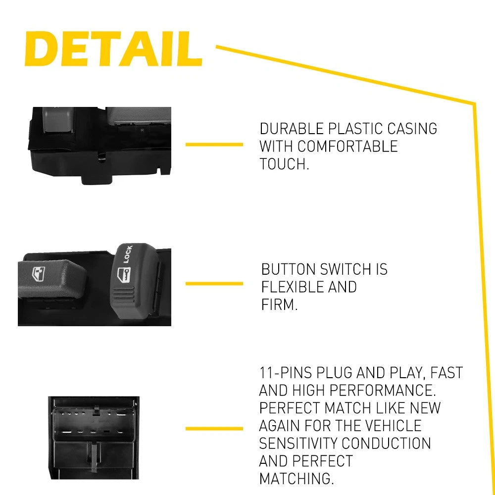Master Power Window Switch for Chevrolet Blazer Tahoe GMC Jimmy Yukon (1995-2005)