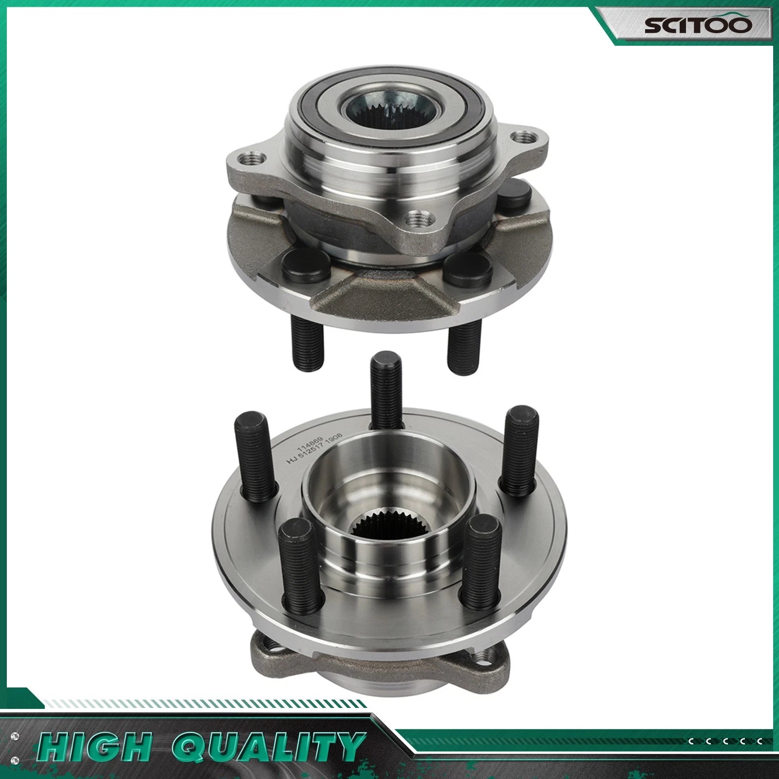 2X Rear Wheel Bearing Hub Assembly W/ABS for Ford GT (2017–2020)