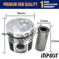 Set of 4 STD Piston Set (Pin & Clip) for Isuzu C240