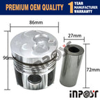 Set of 4 STD Piston Set (Pin & Clip) for Isuzu C240