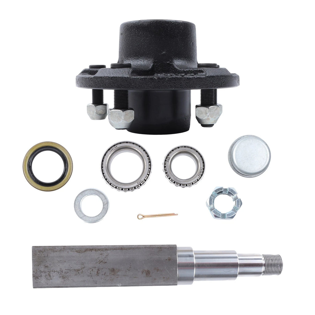 Set of 7 Trailer Hub Kit for 3500lb & 11" Square #84 Spindle (5 on 5")