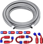 3/8 6AN Nylon Stainless Steel Braided Fuel Line with Hose End Fittings