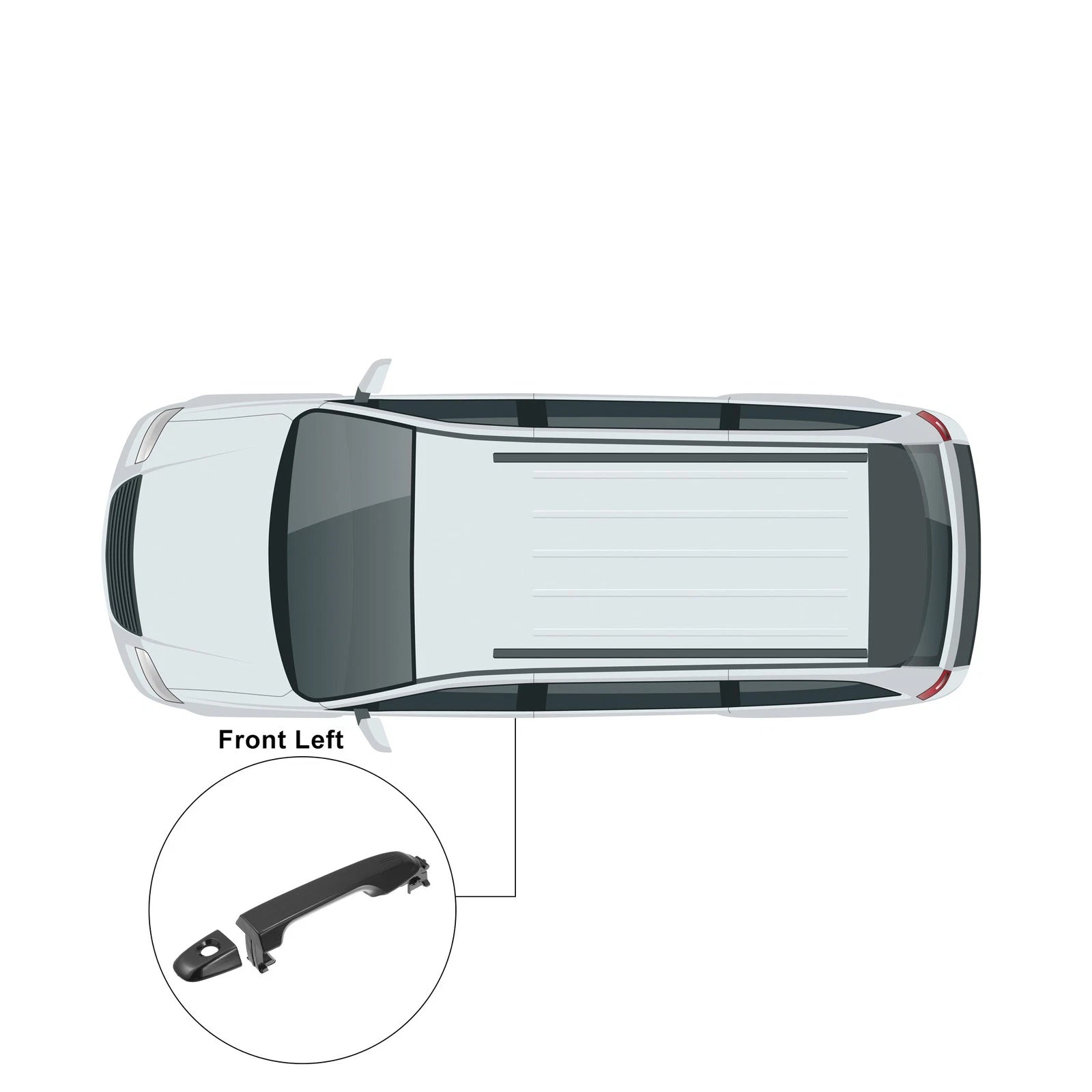 Front Left Driver Side Door Handle for Toyota Camry (2012–2017) Black