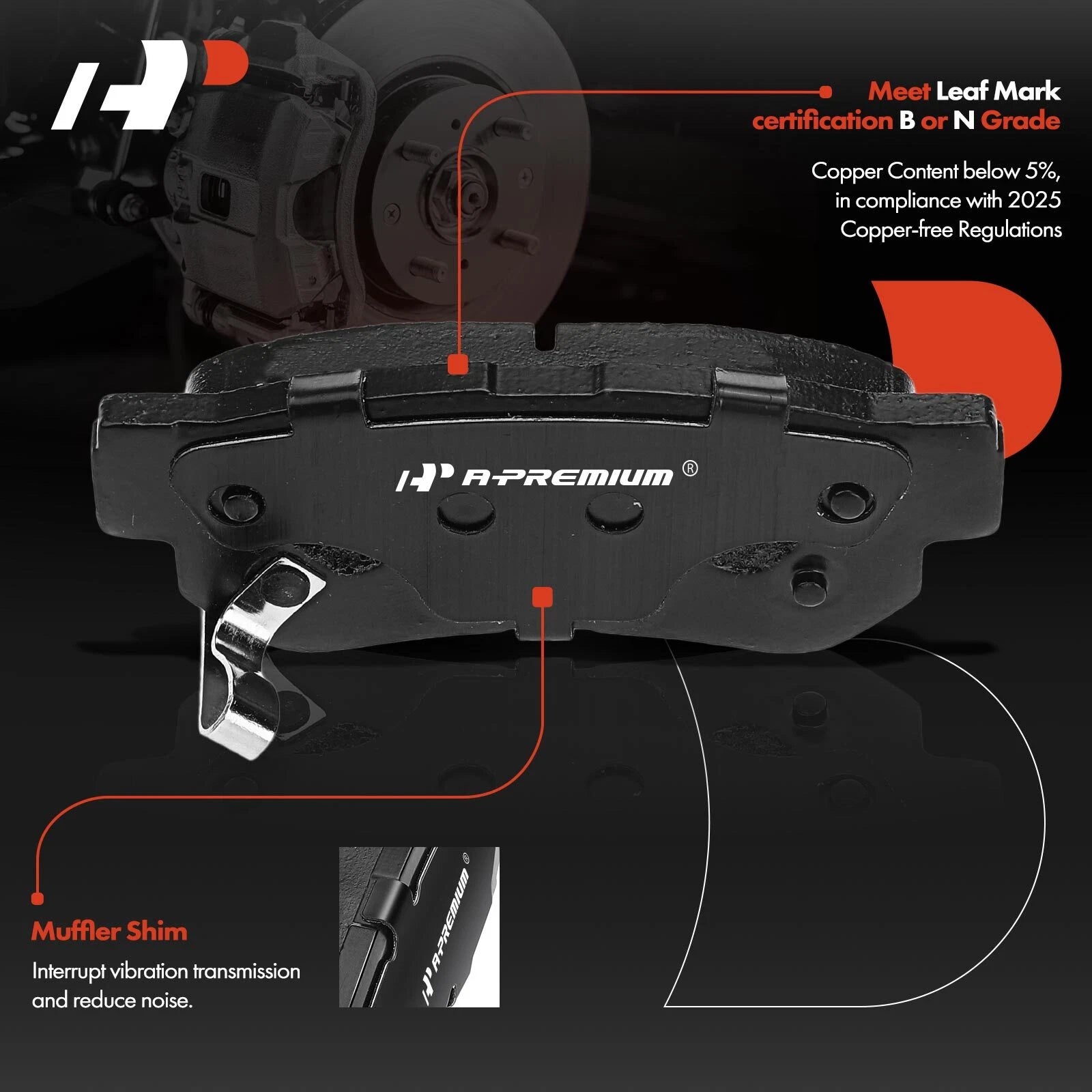 Brake Rotor & Pad Set with Caliper for Hyundai Sonata Kia Optima (2011–2019)
