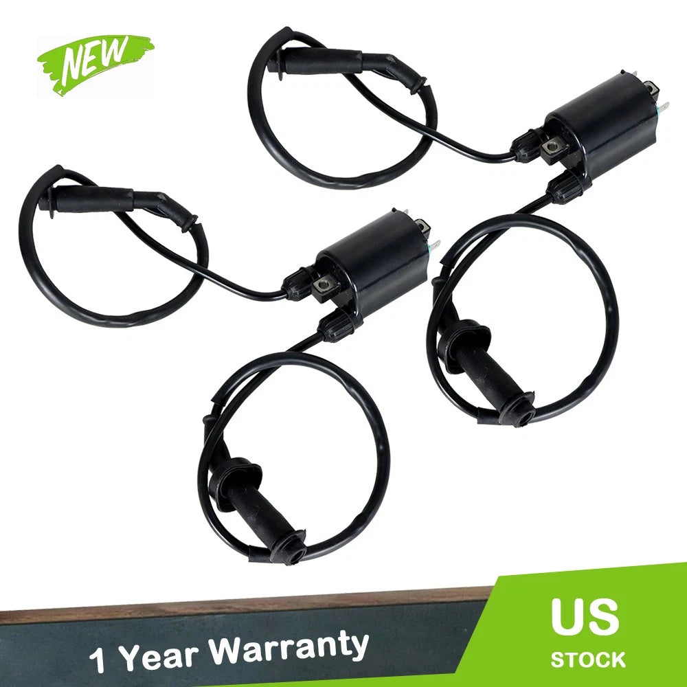 2 Sets of Ignition Coils & Spark Plug Caps for Honda Shadow 1100 (1987–2007)
