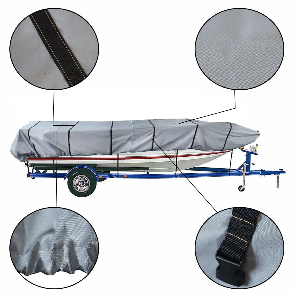 Jon Boat Cover for Jon Boat (12ft x 56in) Waterproof Trailerable Grey