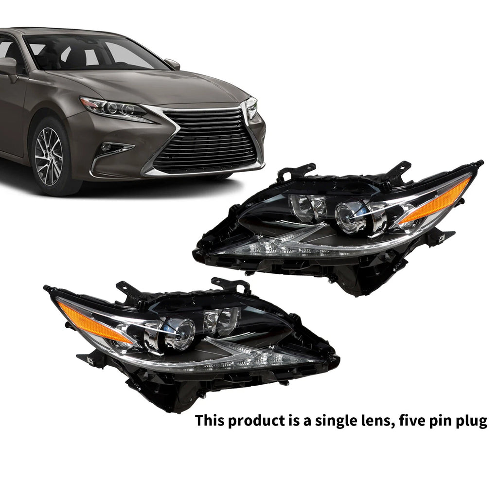 Left & Right Headlight for Lexus ES350 ES300H (2016–2018) Halogen LED DRL Projector