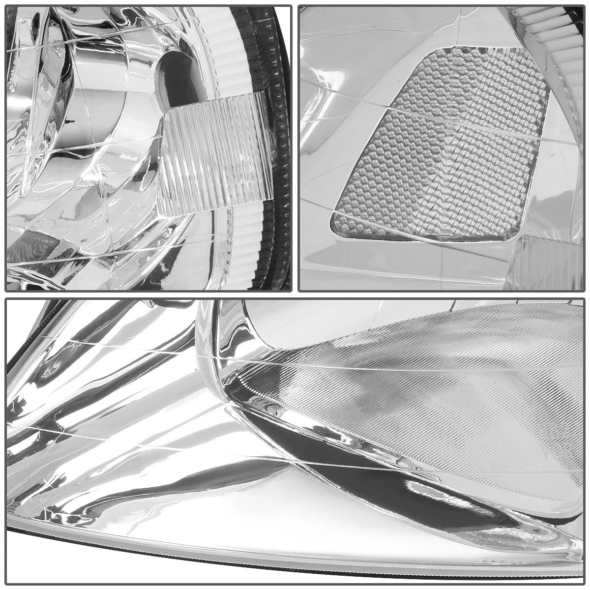 Pair Chrome/Clear Signal Headlights for Honda Civic (1999–2000)