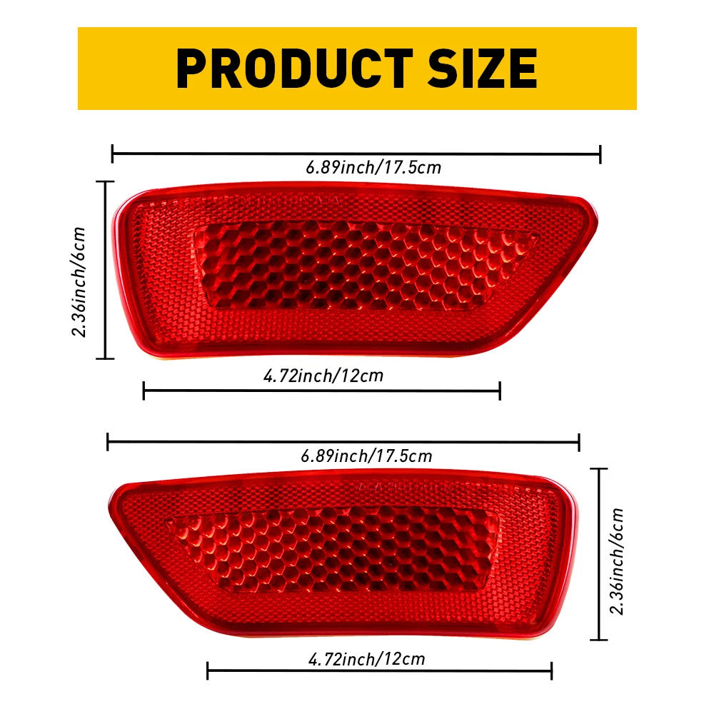 Red Lens Rear Bumper Reflectors for Jeep Grand Cherokee WK2 (2011–2020)