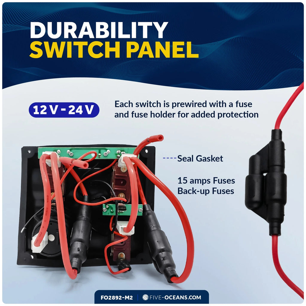 2X Toggle Switch Panel with Power Socket for Universal Use