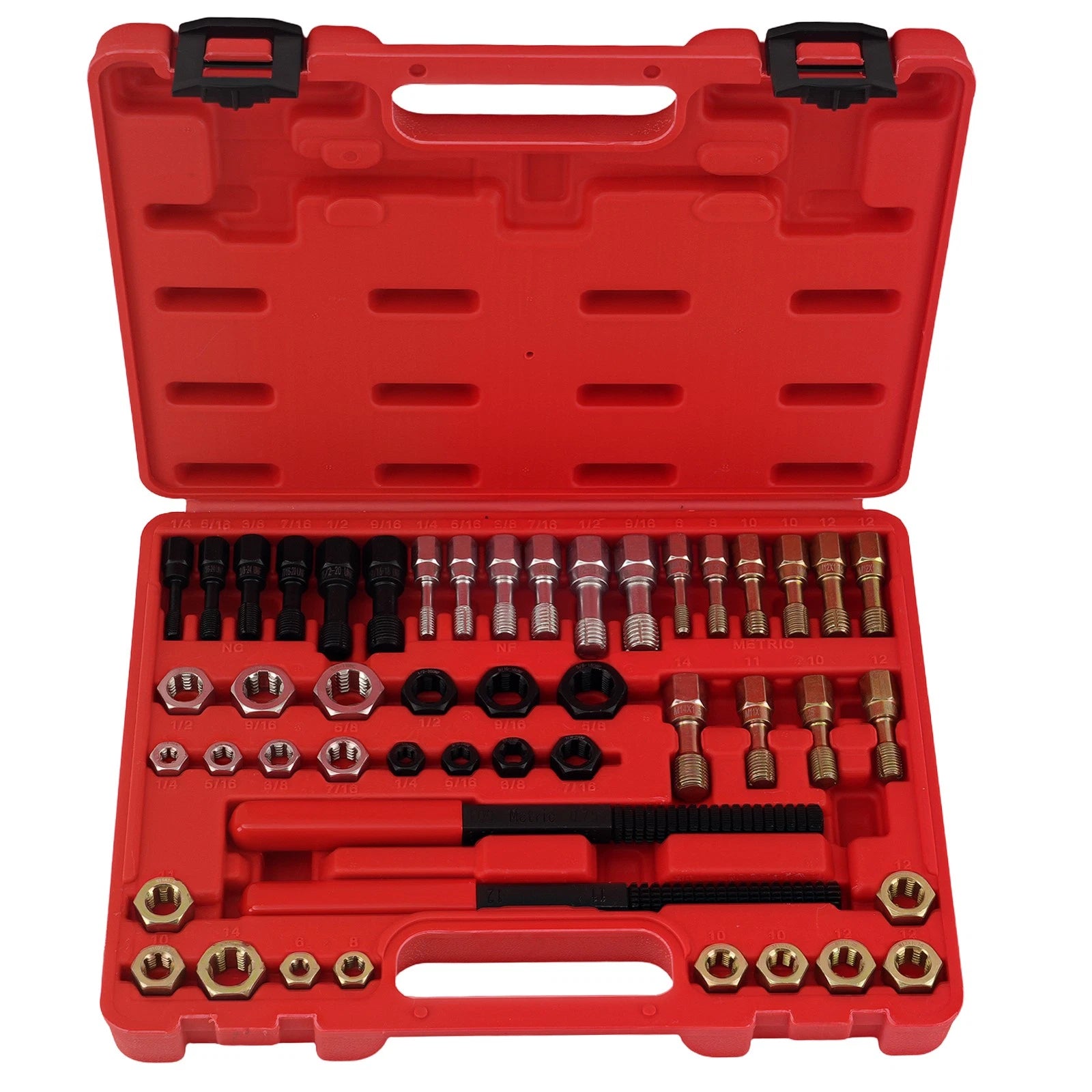 48Pc Thread Repair Tap Die Chaser Tool Kit with Storage