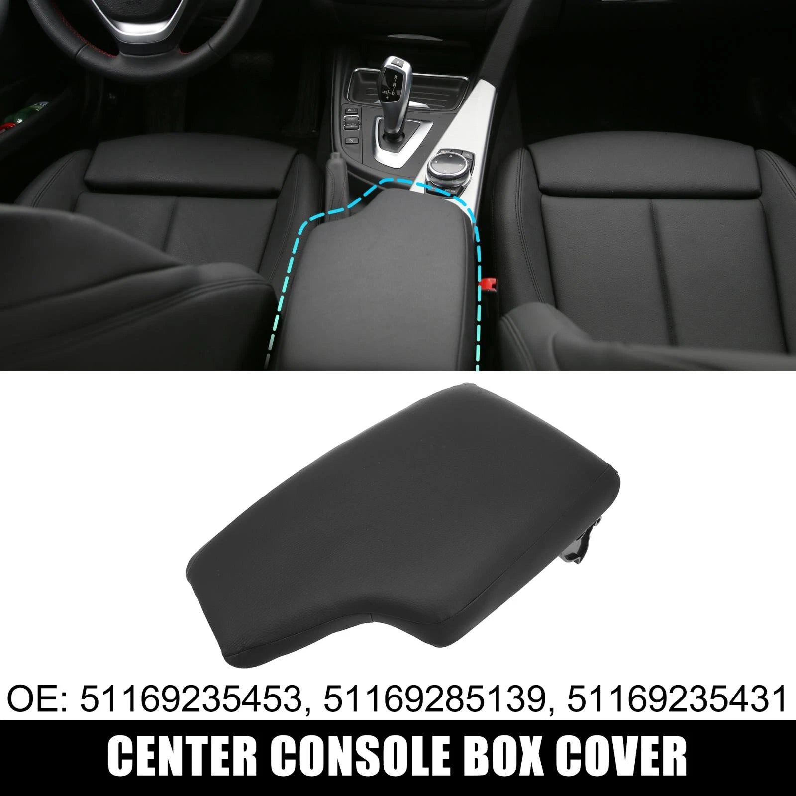 Center Console Armrest Panel Replacement 51169235453 for BMW 328i (2012–2016)