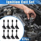 8pcs Ignition Coils for Nissan Armada V8 5.6L (2007–2015) 22448-ZE00C Black