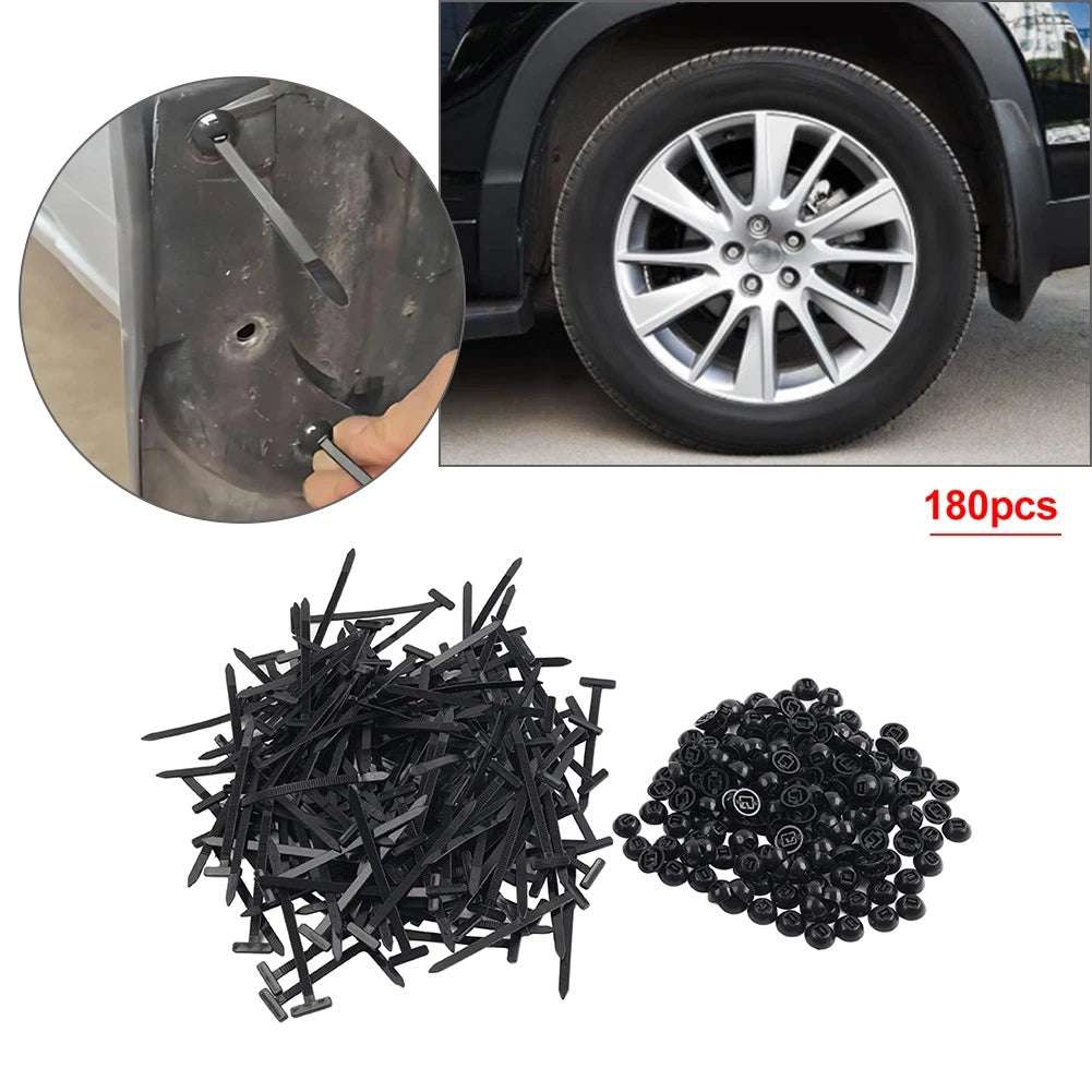 180 Pcs Zip Tie Cable Buckle Self-Locking Fastener for Universal Use