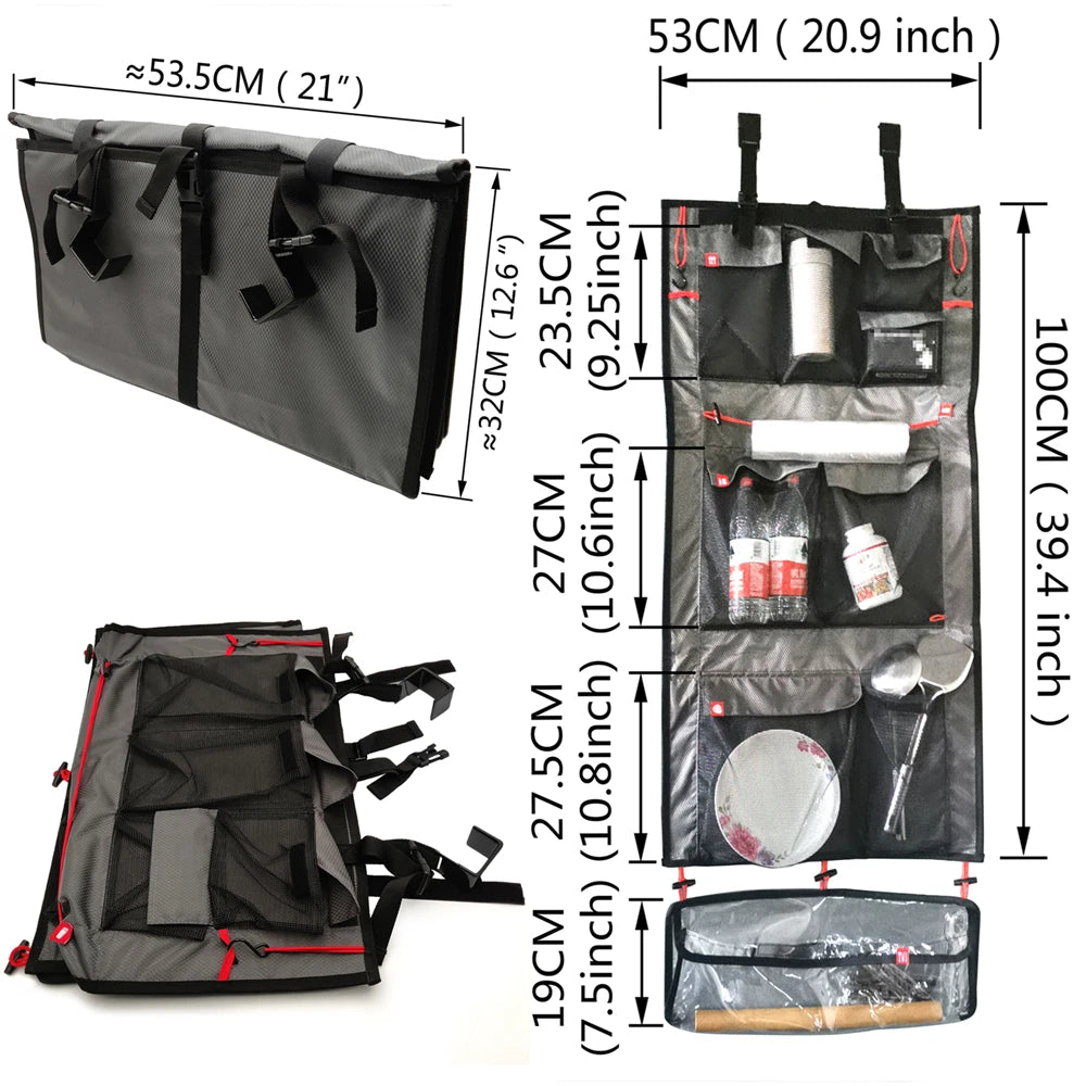 Hanging Storage Bag Multi-pocket Organizer for Home Picnic Camping (1pc)