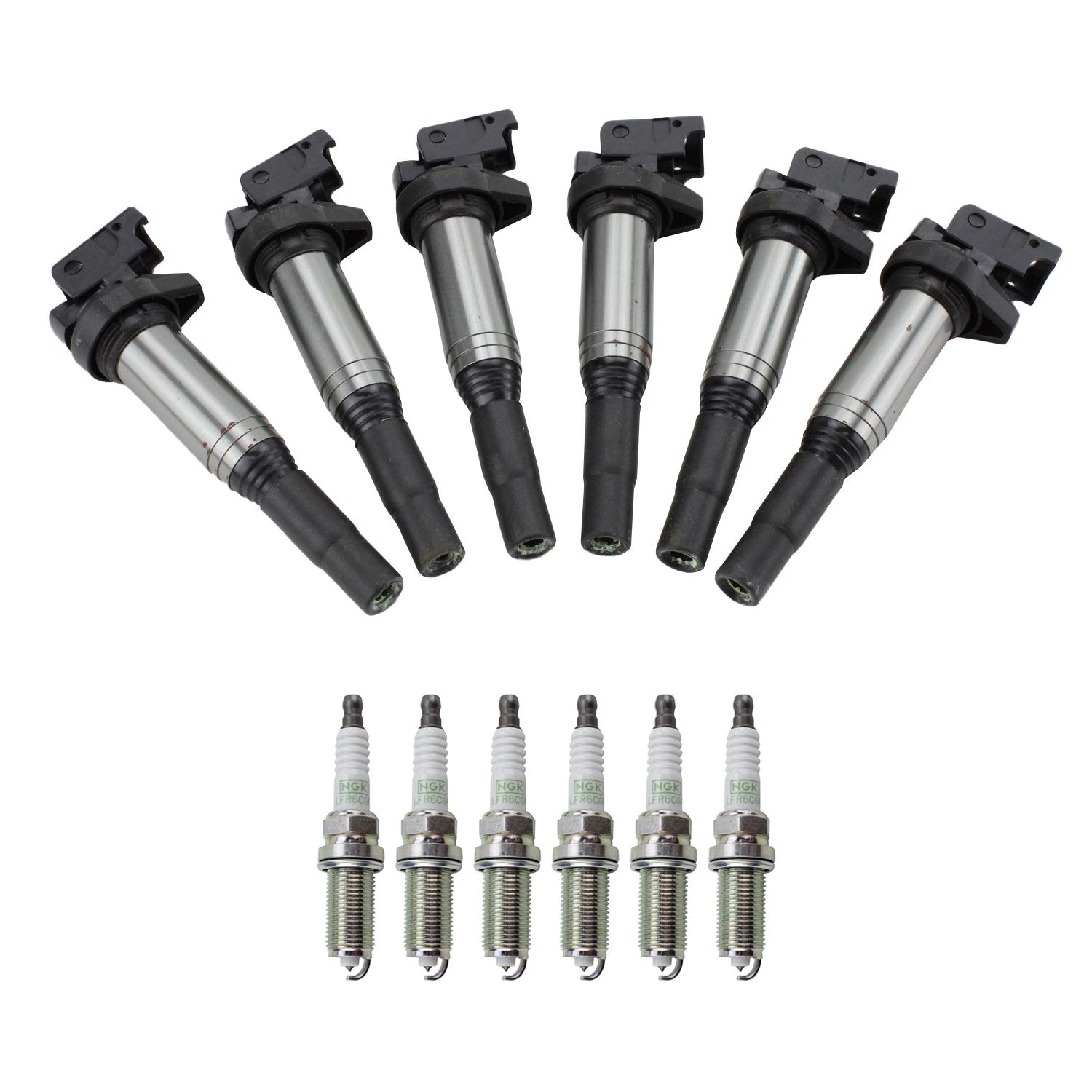 Set of 6 NGK Ignition Coils & Platinum Spark Plugs for BMW E82 E88 E90 E60 E83 E70 E85