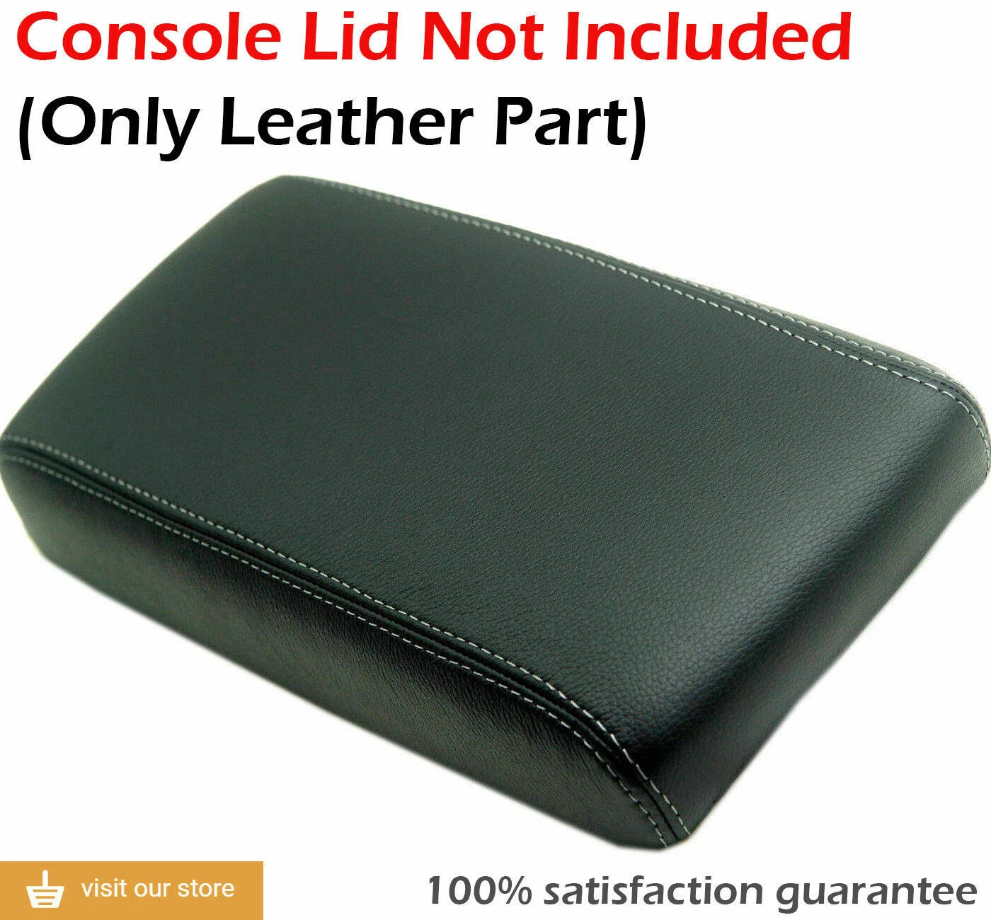 Leather Console Lid Armrest Cover for Nissan Pathfinder (1996–2004) Gray Stitch