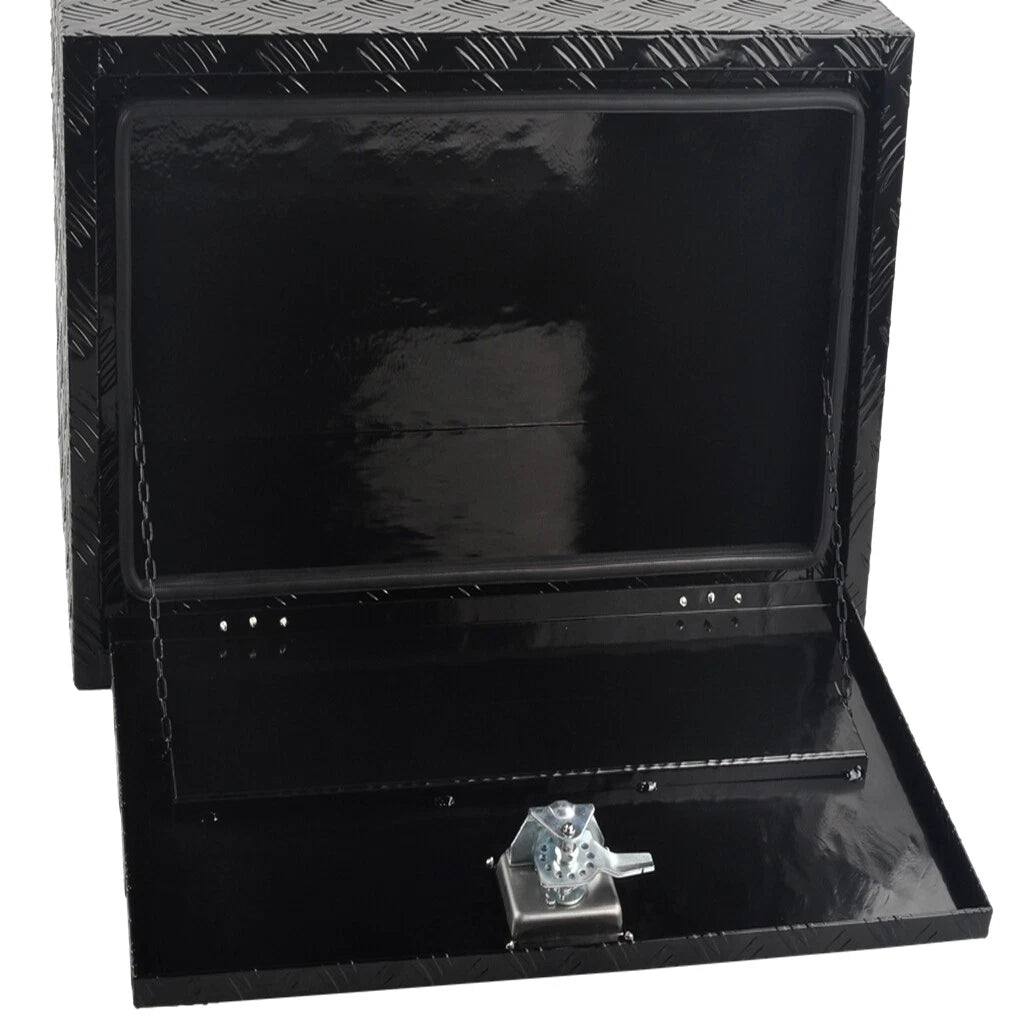 30" x 18" x 18" Black Aluminum Tool Box for Pickup Truck (Fits Most Models)