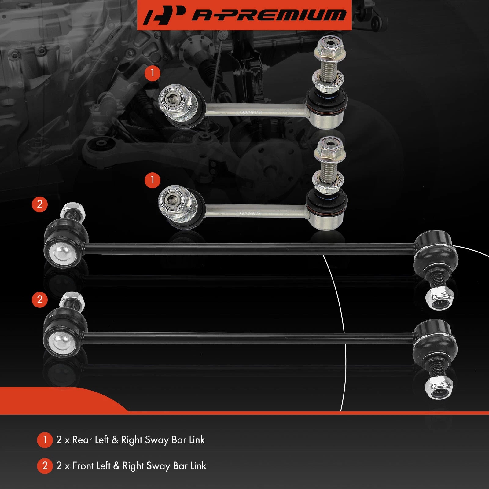 Set of 4 Sway Bar Links for Nissan Murano Pathfinder (2015–2019)