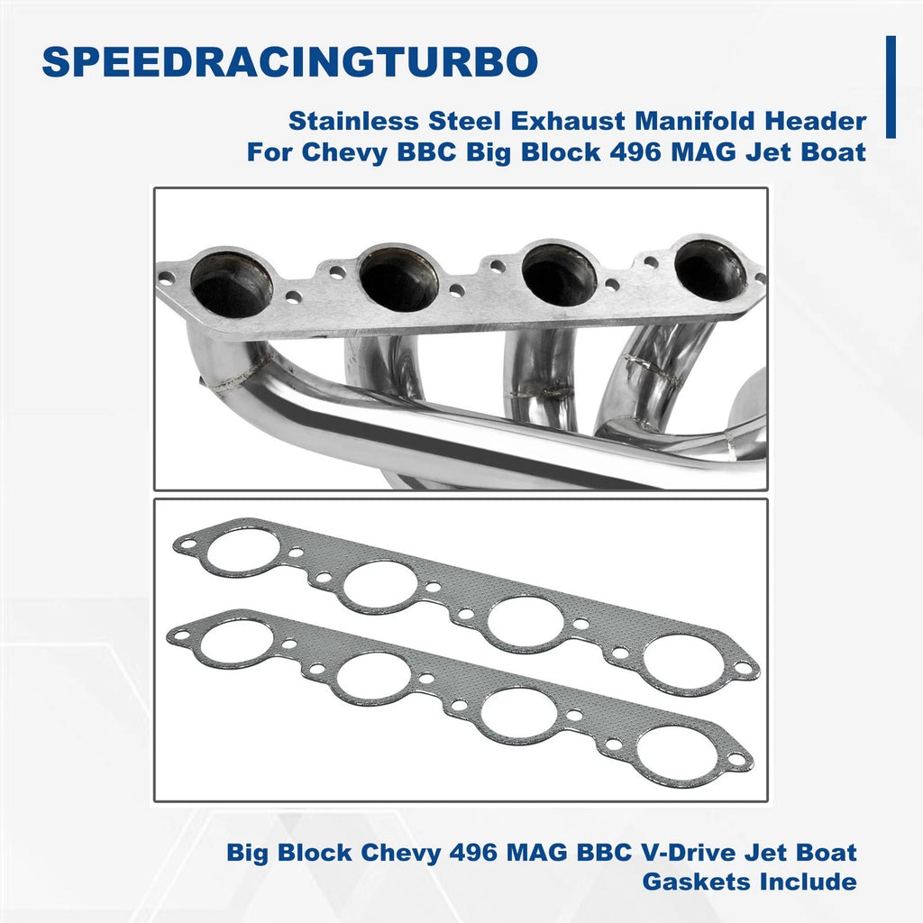 Stainless Steel Exhaust Manifold Header for Chevy BBC Big Block (1965–2000)