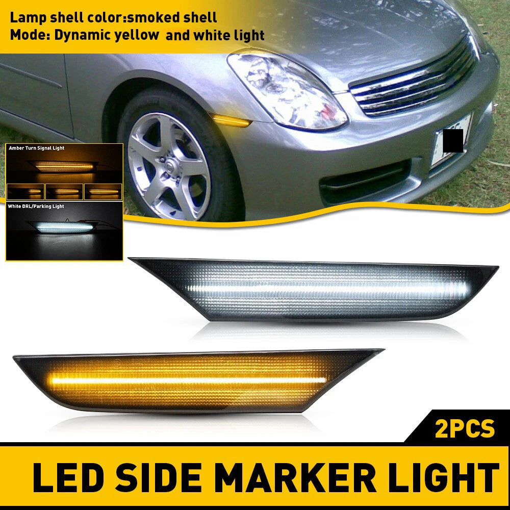 Set of 2 Sequential LED Side Marker Lights for Infiniti G35 Sedan (2003–2006)