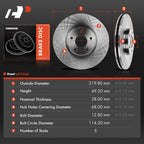 Front Disc Brake Rotors for Nissan Maxima (2009–2014, 2016–2022)