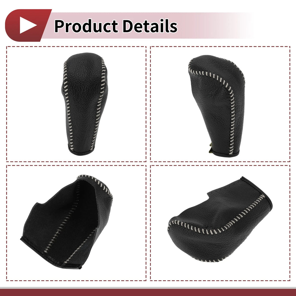 Gear Shift Knob Cover for BMW 3 Series E90 (2004–2012) Black Beige Faux Leather