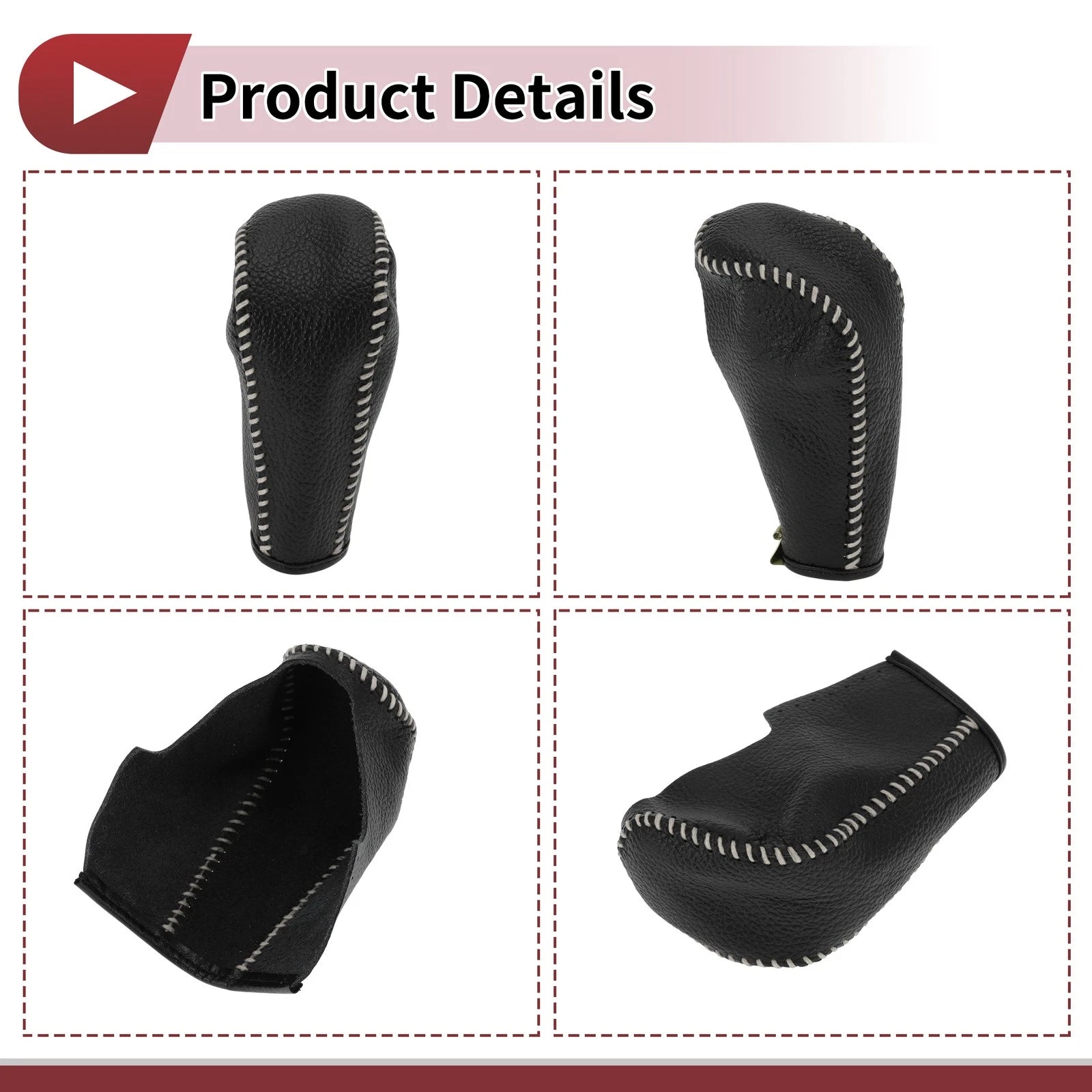 Gear Shift Knob Cover for BMW 3 Series E90 (2004–2012) Black Beige Faux Leather