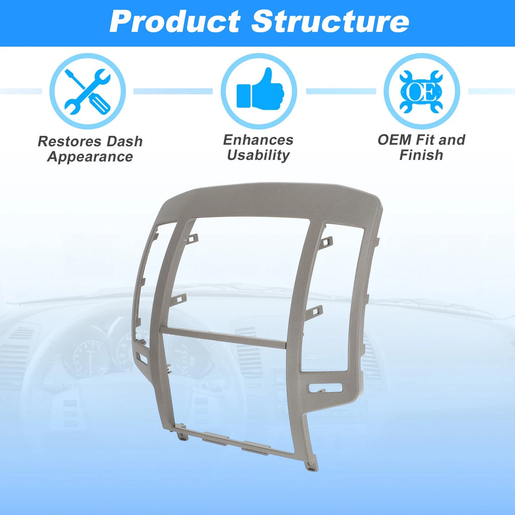 Center Dash Radio Bezel Storage Cubby Vents Frame for Nissan Altima (2005–2006)