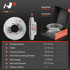 Front Drilled Brake Rotors & Ceramic Pads for Toyota Tacoma (2005–2021)