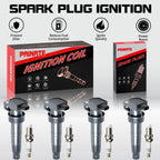 Set of 4 Ignition Coils + Spark Plugs for Elantra Tucson Soul (2011–2019) UF651