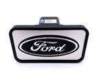 Tow Hitch Cover ABS Mirrored with Black Ford Oval Logo for 2" Receivers (Ford)