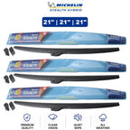 Set of 3 Michelin Stealth Hybrid Wiper Blades for Audi (1984–1990)