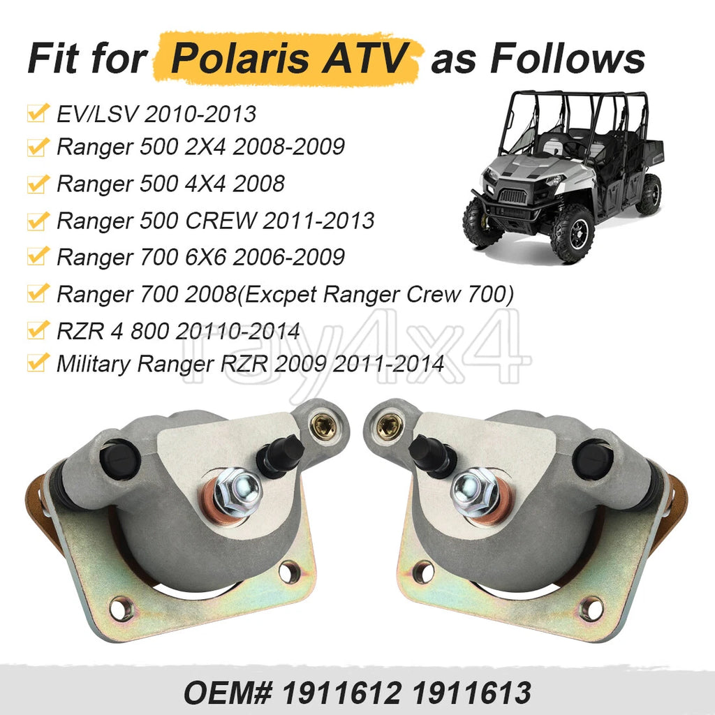 Set of 2 Rear Brake Calipers w/Pads for Polaris Ranger XP 700 (2008) 1911612