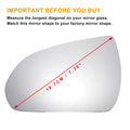 Left Side White Mirror Glass W/Back for Hyundai I30 (2017-2022)