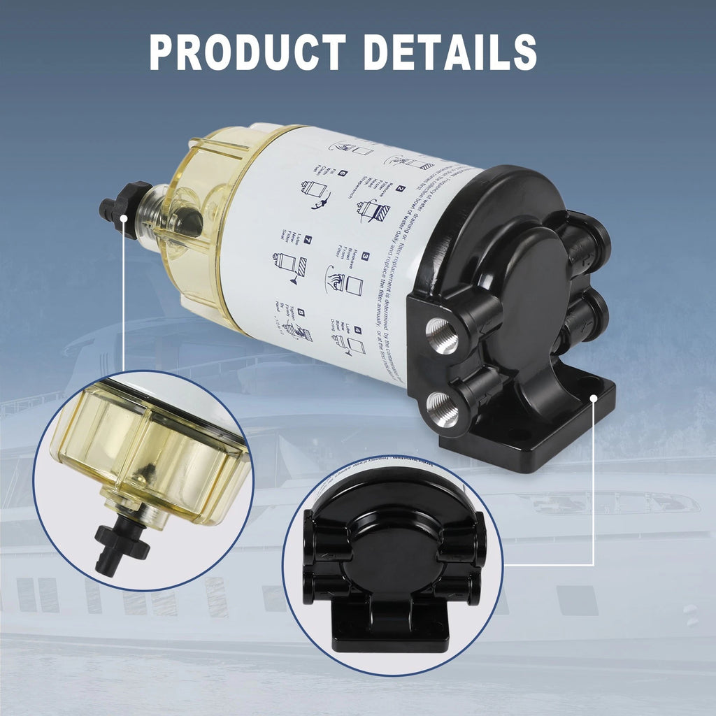 3/8" NPT Water Separating Fuel Filter for Marine Outboard Motor