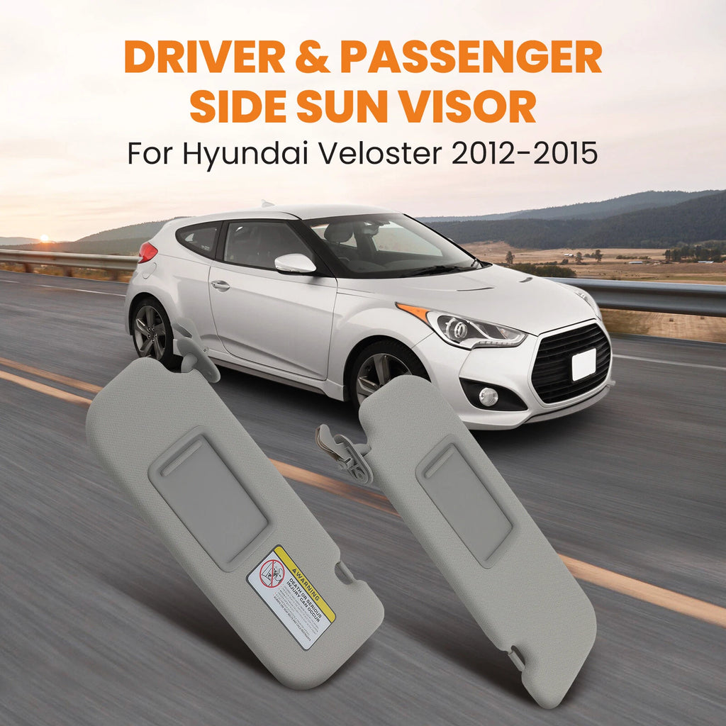 2X Side Sun Visor Pair with Mirror for Hyundai Veloster (2012–2015) 85220-2V140-TX
