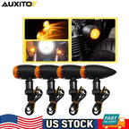 4X LED Turn Signals for Motorcycle (Amber Lens)